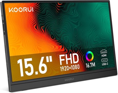 KOORUI Prijenosni monitor / 15.6", Full HD, 60 Hz, HDMI, USB-C